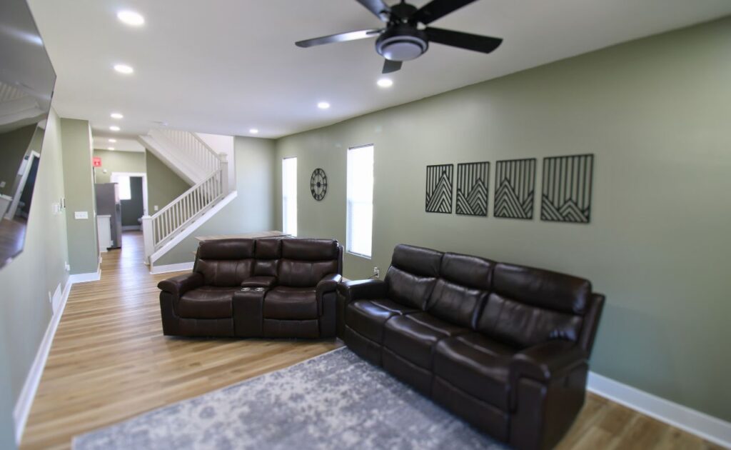 Sober living house ohio living room